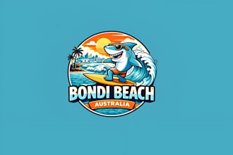design a vintage shark baseball mascot logo