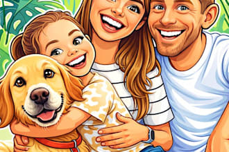 create a detailed custom caricature with a personalized