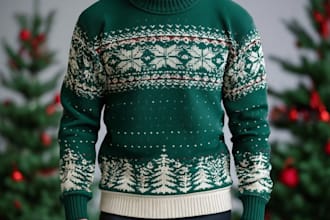 create ugly christmas sweater and sweatshirt design