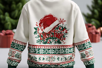 create ugly christmas sweater and t shirt design