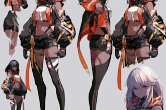 design anime character sheet reference in anime art