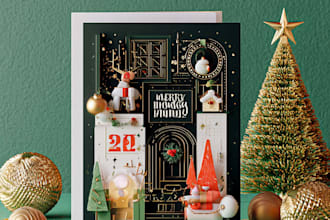 design christmas card, logo, new year card, flyers, poster