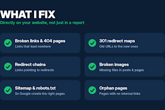fix ahrefs and semrush seo errors, broken links and 301 redirects