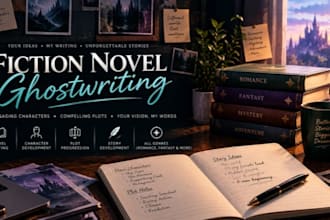 ghostwrite your fiction novel with engaging characters and plot
