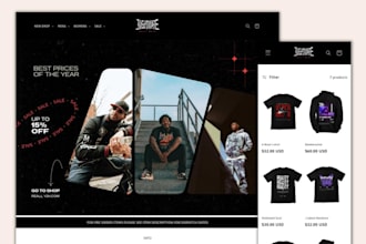 do clothing brand website, y2k streetwear website, y2k shopify store