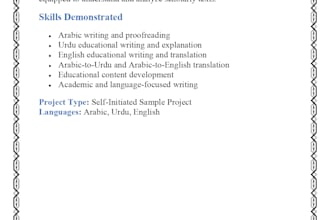 provide accurate arabic to urdu translation and educational writing