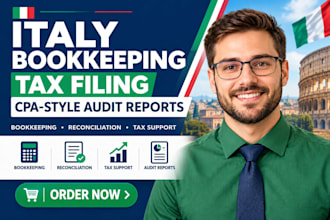 do italy bookkeeping, tax filling and cpa audit report