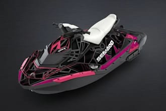 do custom boat wrap design, yatch wrap design, wrap decal or jet ski design