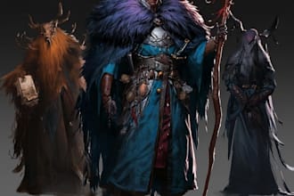 create dnd character art and concept art fantasy for you