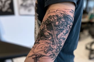design custom geometric fine line tattoos