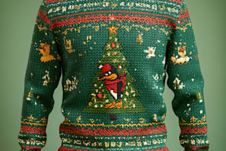 create a fully printed ugly christmas sweater
