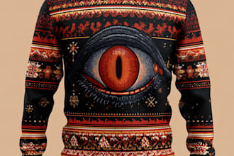 create t shirt and ugly christmas sweater design