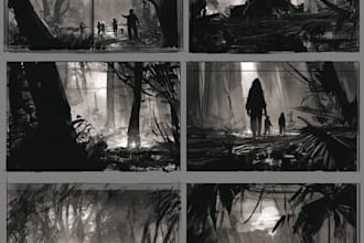 do illustration book, comic, manga storyboard, animatic