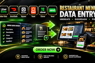 do restaurant menu data entry on ubereats doordash pos square toast clover vend