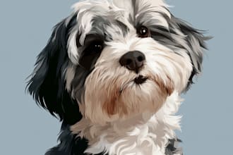 draw pet portrait into cartoon disney