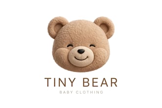 design cute baby shop and tiny bear logo
