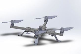 design uav quadcopter drone mechanisms, 3d cad and prototypes