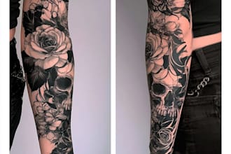 design a professional blackwork tattoo