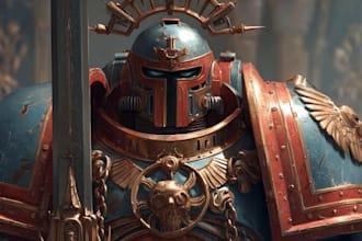 reate detailed warhammer character sheets and full body art