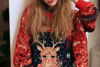 create ugly christmas sweater and t shirt bundle design
