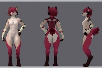 create and rig vrchat avatar, vr chat avatar, furry avatar, vrc avatar, vrm
