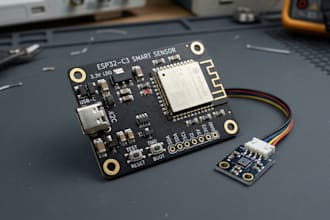 design esp32 c3 pcb for usb for usb c powewred smart sensor devices