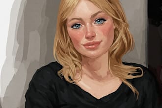 draw realistic digital oil painting portrait