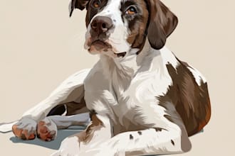 draw custom pet portrait in pop art style