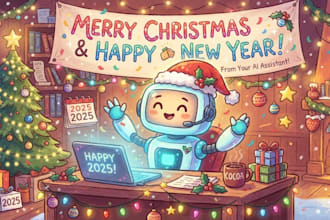 draw a merry christmas and happy new year caricature for you
