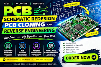 redesign pcb schematics, clone pcb boards, and perform pcb reverse engineering