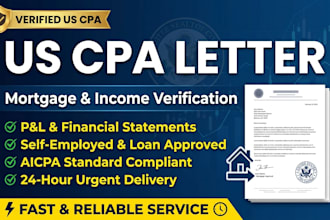 prepare a CPA verification letter for mortgage and loan approval
