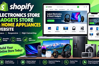 design shopify electronic website shopify gadgets store and home appliances