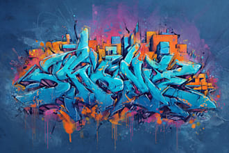 create a bold streetwear graffiti logo