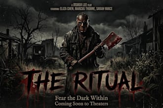 do an brutal, dark, horror movie poster illustration