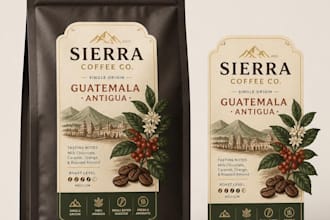 do coffee, tea packaging and label