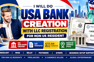 usa bank creation, usa llc registration, usa physical address, proof of address