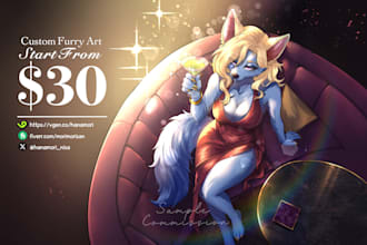 draw furry or anthro illustration, art, fanart for you