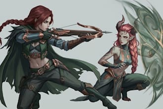 illustrate anime heroes, villains, and fantasy character