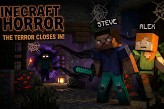 make a professional minecraft horror thumbnail