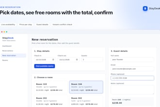build a hotel reservation and booking management web app