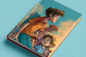 design a cartoon book cover art