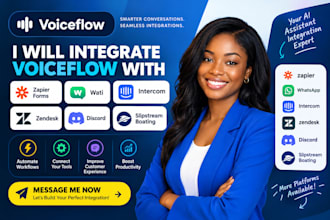 integrate voiceflow zapier forms wati intercom zendesk discord slipstream boatin