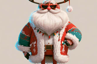 make a christmas  character art