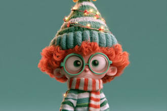 paint cute  christmas characters and clipart