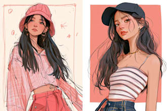 make professional anime character artwork with personalized details