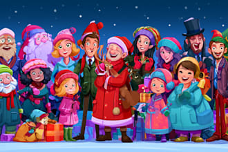 make custom christmas cartoon characters for your holiday projects