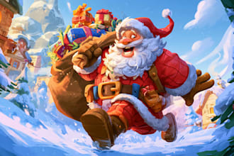 make unique festive character art for christmas cards and gifts