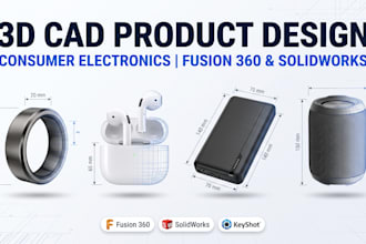 develop smart ring earbuds power bank speaker fusion 360 3d cad product design