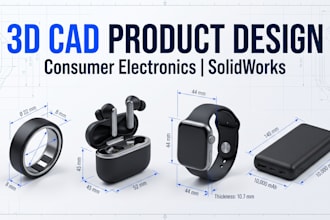 design smart ring earbuds smartwatch power bank in solidworks 3d cad