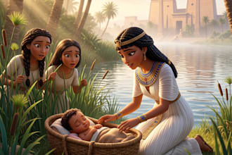 illustrate bible themed illistration, christian children story book illustration
